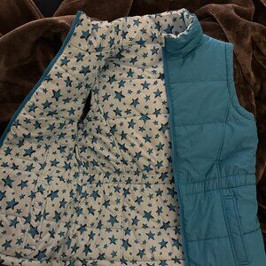 Girls - Reversible Active Wear Vest - Turquoise and White - Large